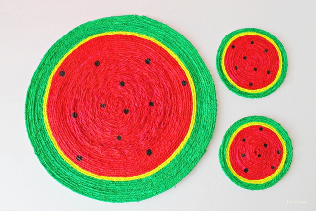 mantel individual cuerda sandía