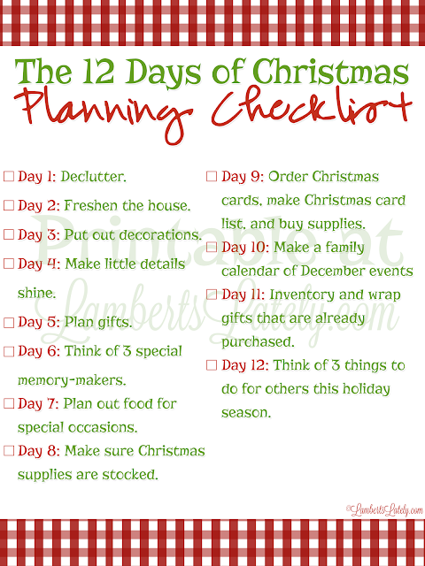 The 12 Days of Christmas Planning | Lamberts Lately