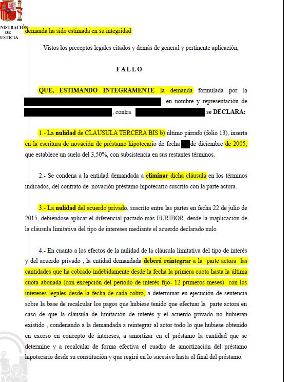 SENTENCIA QUE ANULA ACUERDO PRIVADO DE