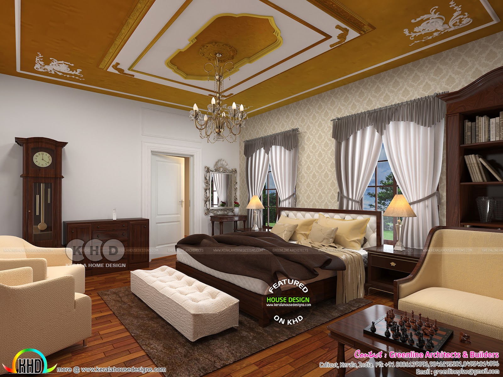 Master Bedroom Dining Living Interior Home Kerala Home