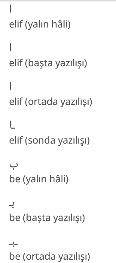 Osmanli Turkcesine Giris Osmanlica Harflerin Basta Ortada Sonda Yazilisi