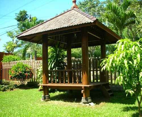 70 Model Gazebo Kayu Sederhana Di Taman Rumahku Unik