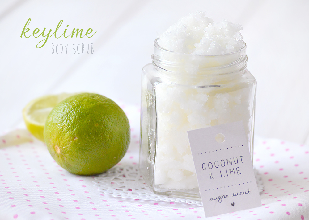DIY Body Scrub mit Rosenwasser und Limette DIY Body Scrub mit Rosenwasser und Limette Geschenk im Glas