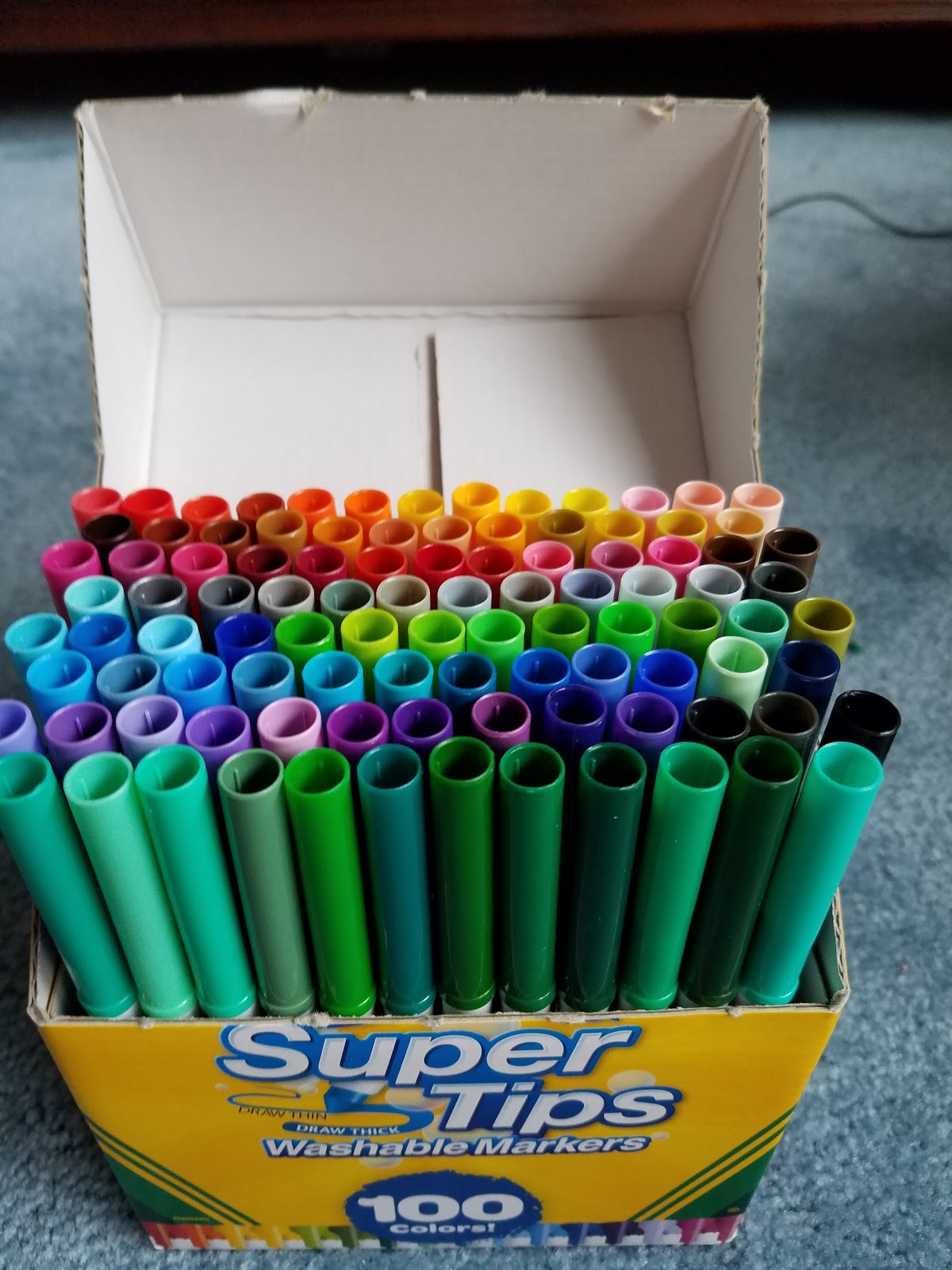 Swatch 100 Crayola Markers With Me Part 2- Crayola Super Tips Real Time  Swatch