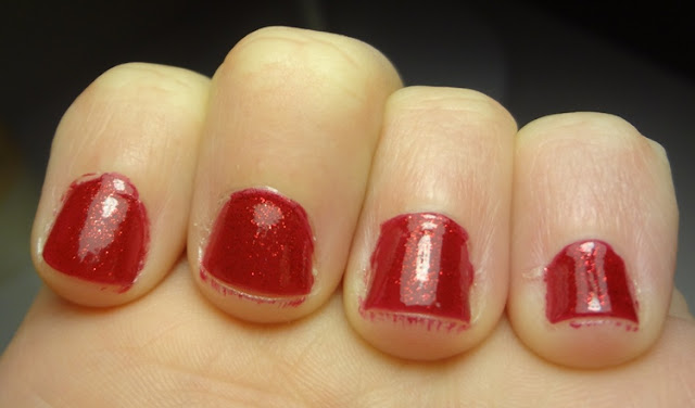 ruby jewels milani, red sparkly nail polish