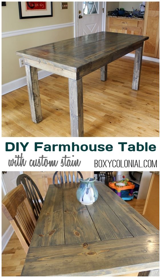 12 Beautifully Rustic DIY Farmhouse Tables Little House of Four