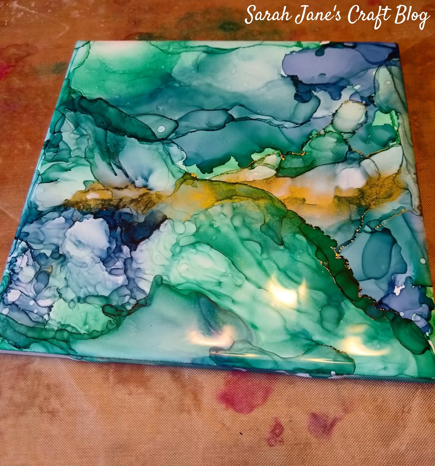 Sarah Jane's Craft Blog Heat Gun Blown Alcohol Ink