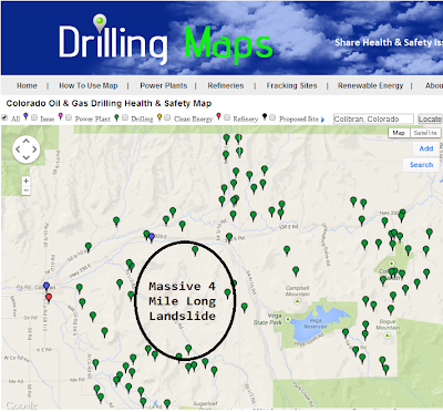 Map of Massive Landslide in Colorado from Fracking?