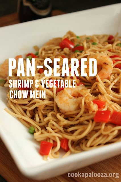Pan-Seared Shrimp and Vegetable Chow Mein Noodles