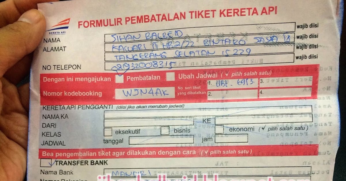 Tiket Kereta Api Cancelan