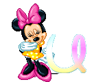 Alfabeto animado de personajes Disney con letras de colores U.