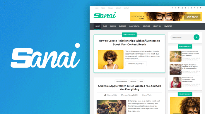 sanai professional blogger template professional blogger template