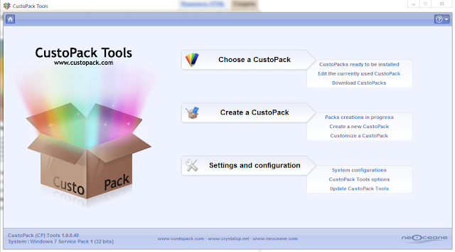 CustoPack tool for Windows 7