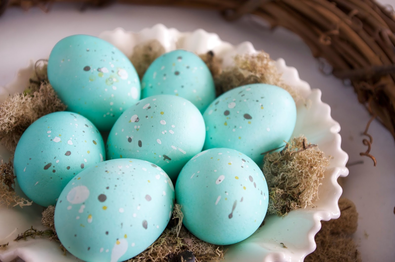Home Sweetly Home DIY Easter Eggs Paint Splatter Robin Eggs