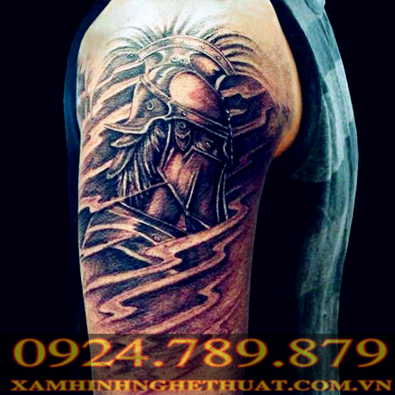 hình xăm một nửa tay cho nam