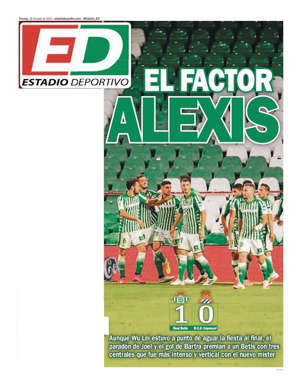 Betis, Estadio Deportivo: "El factor Alexis" Betis, Estadio Deportivo: "El factor Alexis"