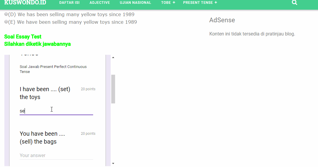 Soal Pilihan Ganda Present Perfect Tense Buku Sekolah Soal Pilihan Ganda Present Perfect Tense Buku Sekolah
