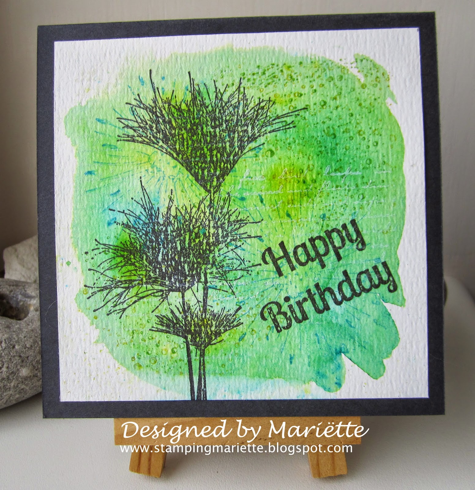 Magenta Papyrus Card on brusho / Carte Papyrus