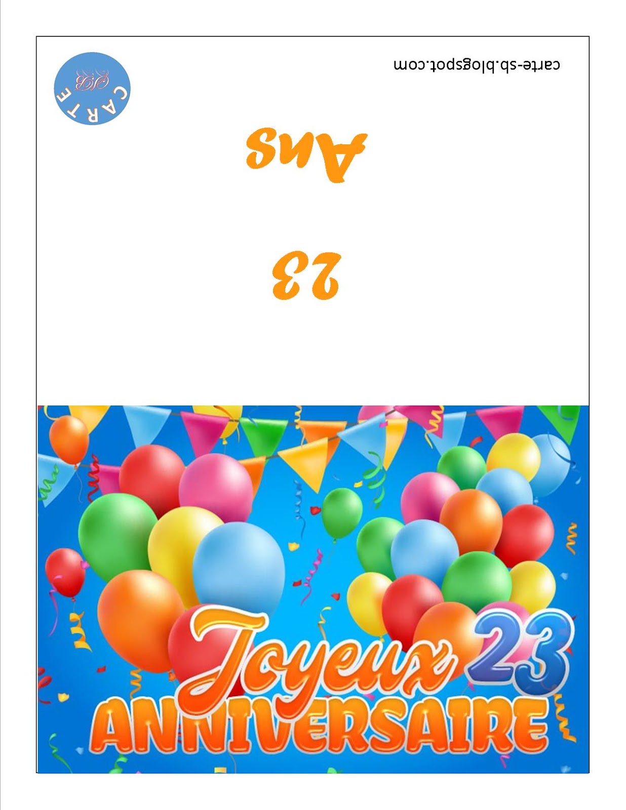 Carte D'anniversaire 25 Ans Pour Homme - Ballons Bleus à