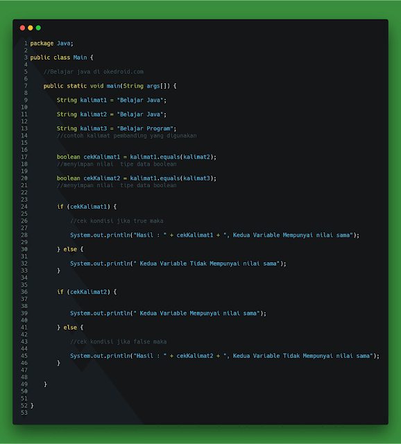 Belajar Mengenal Fungsi Equals String Pada Aktivitas Java Java Media Kita