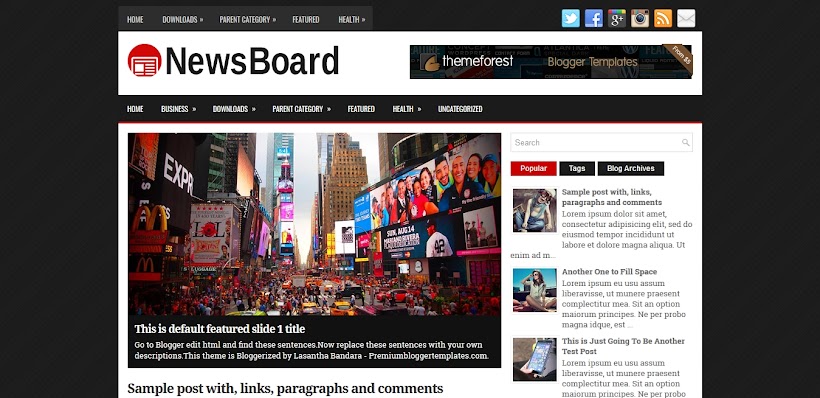 NewsBoard Free Blogger Template