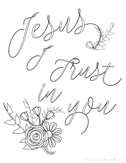 Life, Love, & Sacred Art: Coffee & Crayons: FREE Jesus I Trust in You Coloring Page