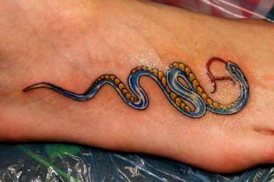 3D Snakes Tattoo on Foot