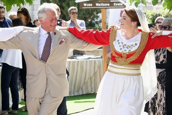 Prince Charles of Wales and Duchess Camilla of Cornwall visited the Knossos Archaeological Site and Knossos Research Centre in Crete. Acharnes