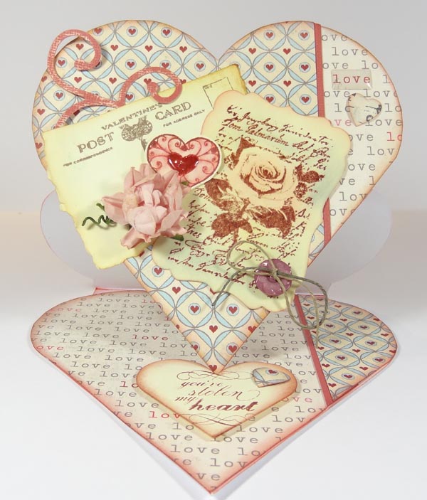 Flutterby Crafts Heart shaped easel card
