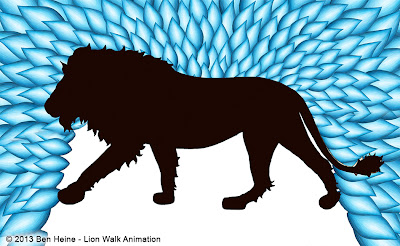Lion Walk Animation - Sketch in Progress © Ben Heine