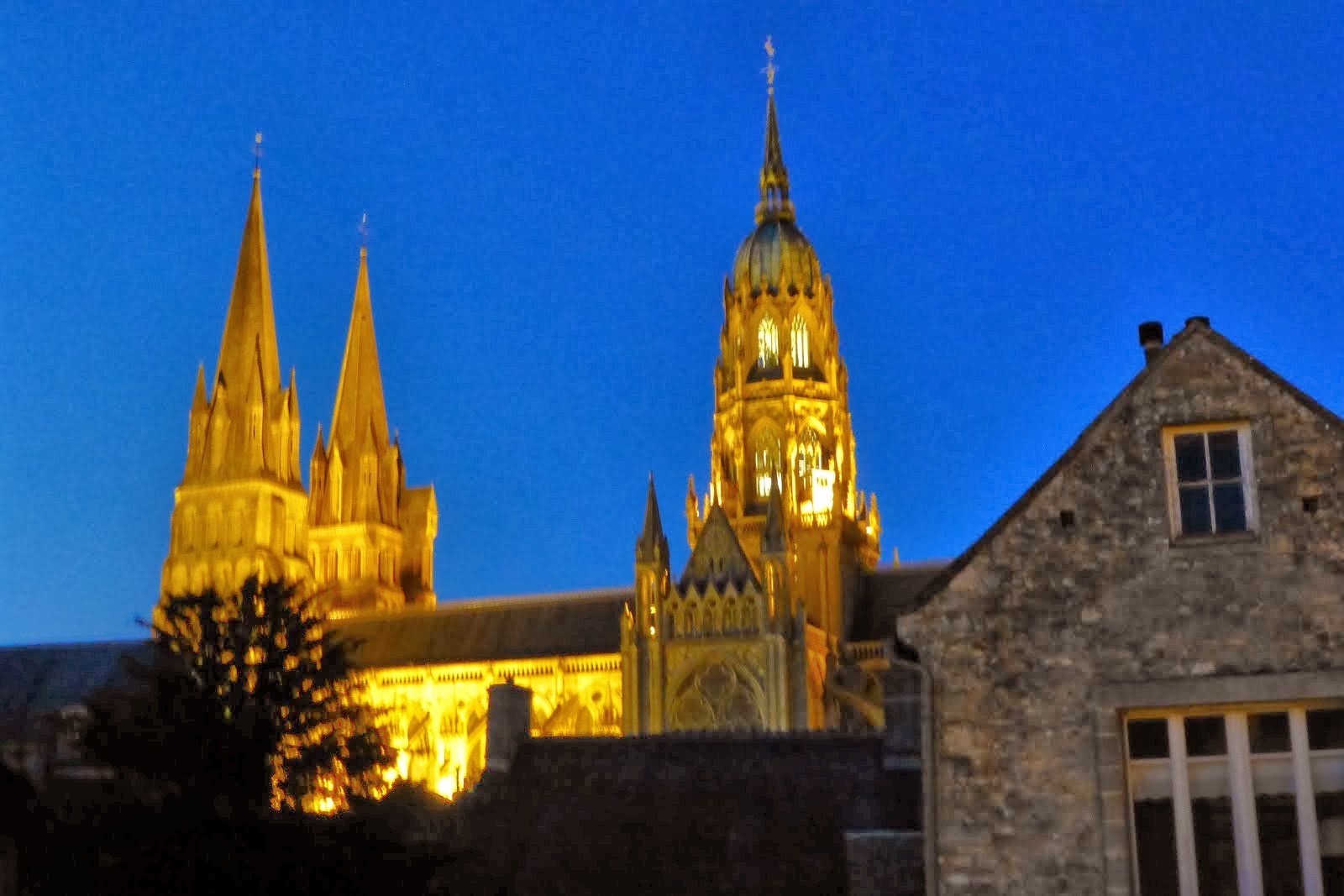Cathedral in Bayeux @ night