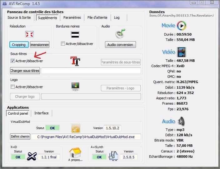 assembler sous titre et video