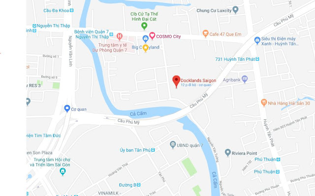 Vị trí căn hộ cao cấp Docklands Saigon trên Google