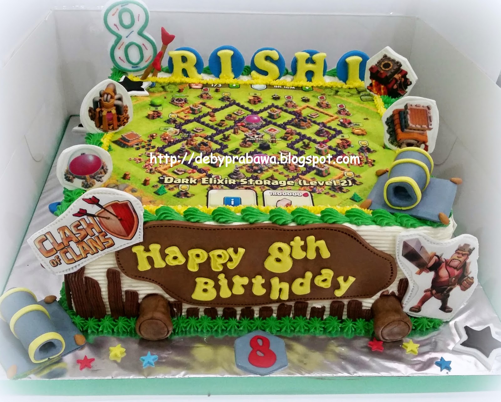 Butterfly Cake Clash of Clans Photo Cake