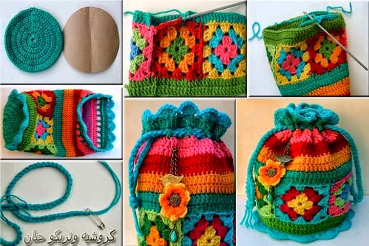 Cómo hacer un bolso multicolor tejido al crochet