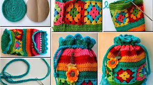Cómo hacer un bolso multicolor tejido al crochet