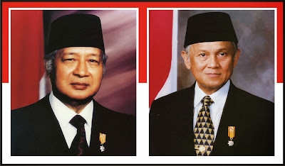 Gambar Presiden Soeharto dan Bacharuddin Jusuf Habibie