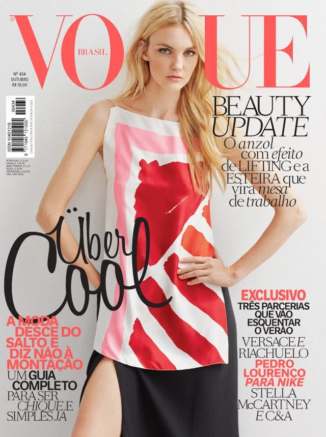 Caroline Trentini is chic in Dior on the Vogue Brasil Octover 2014 Cover