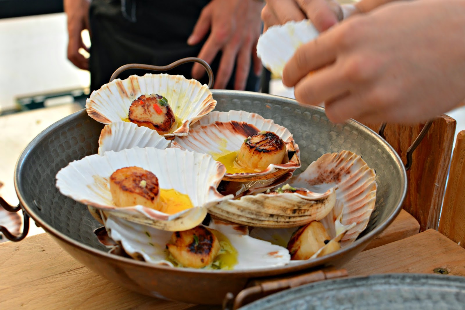 Scallops at Hell Bay Hotel Crab Shack on Bryher Isles of Scilly
