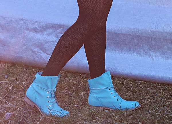 turquoise anle boots