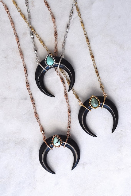 Lili Claspe's Reina Horn in Black and Turquoise