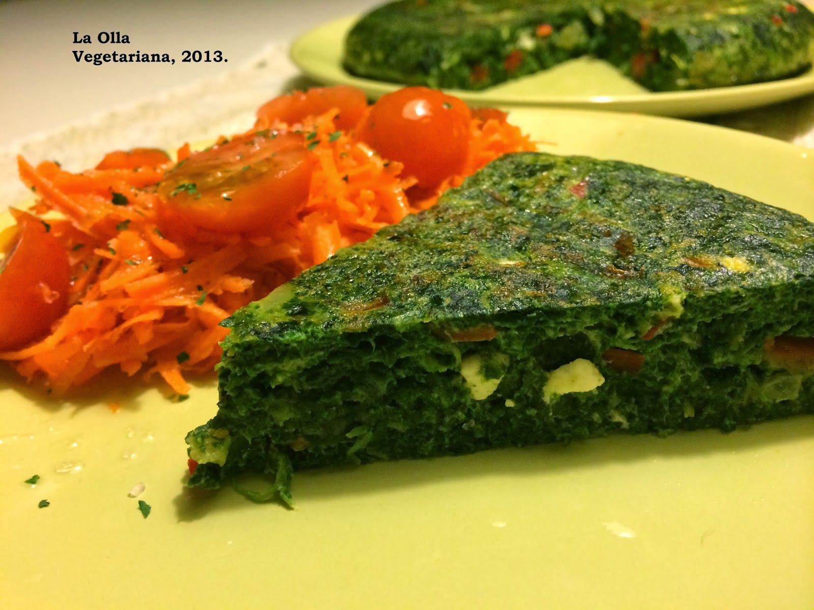 La Olla Vegetariana Tortilla de espinacas y queso Feta.