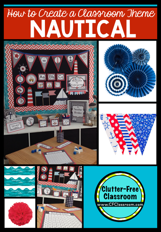 Are you planning a nautical themed classroom or thematic unit? This blog post provides great decoration tips and ideas for the best nautical theme yet! It has photos, ideas, supplies & printable classroom decor to will make set up easy and affordable. You can create a nautical theme on a budget!