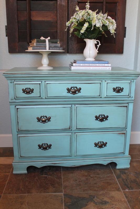 All Mimsy: Turquoise Dresser