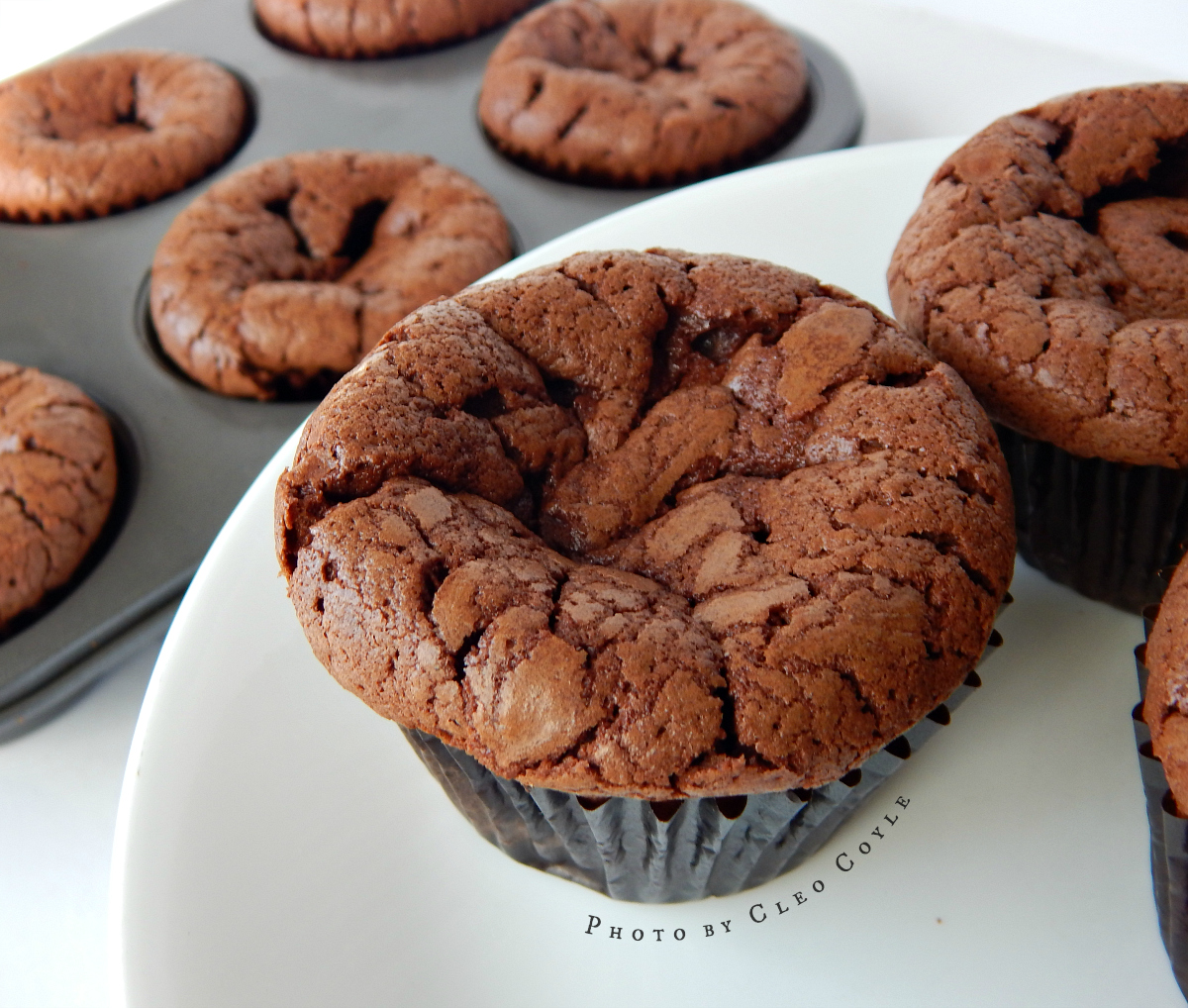 Cleo Coyle Chocolate Souffle Cupcakes from SHOT IN THE