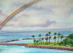 rainbow watercolor hawaii painting paintings oil hawaiian water zeh tropicals