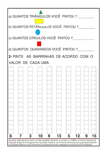 atividades adaptadas de matemática para 5 ano