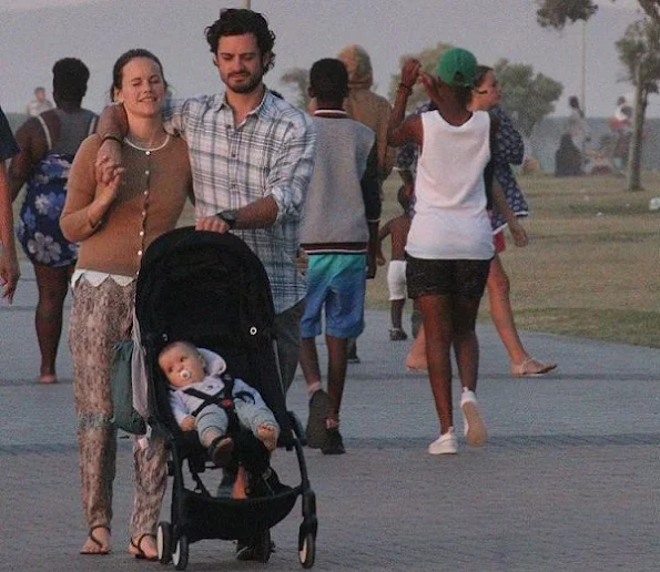 Swedish Prince Carl Philip, Swedish Princess Sofia Hellqvist, Prince Alexander on Holiday in Cape Town. Sofia Hellqvist Style