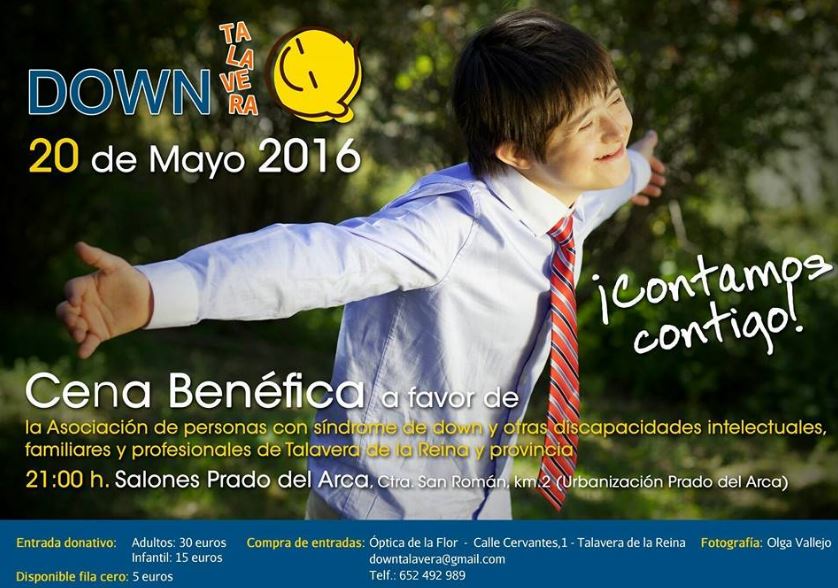 Cartel de la Cena benéfica Down Talavera Fuente: Down Talavera