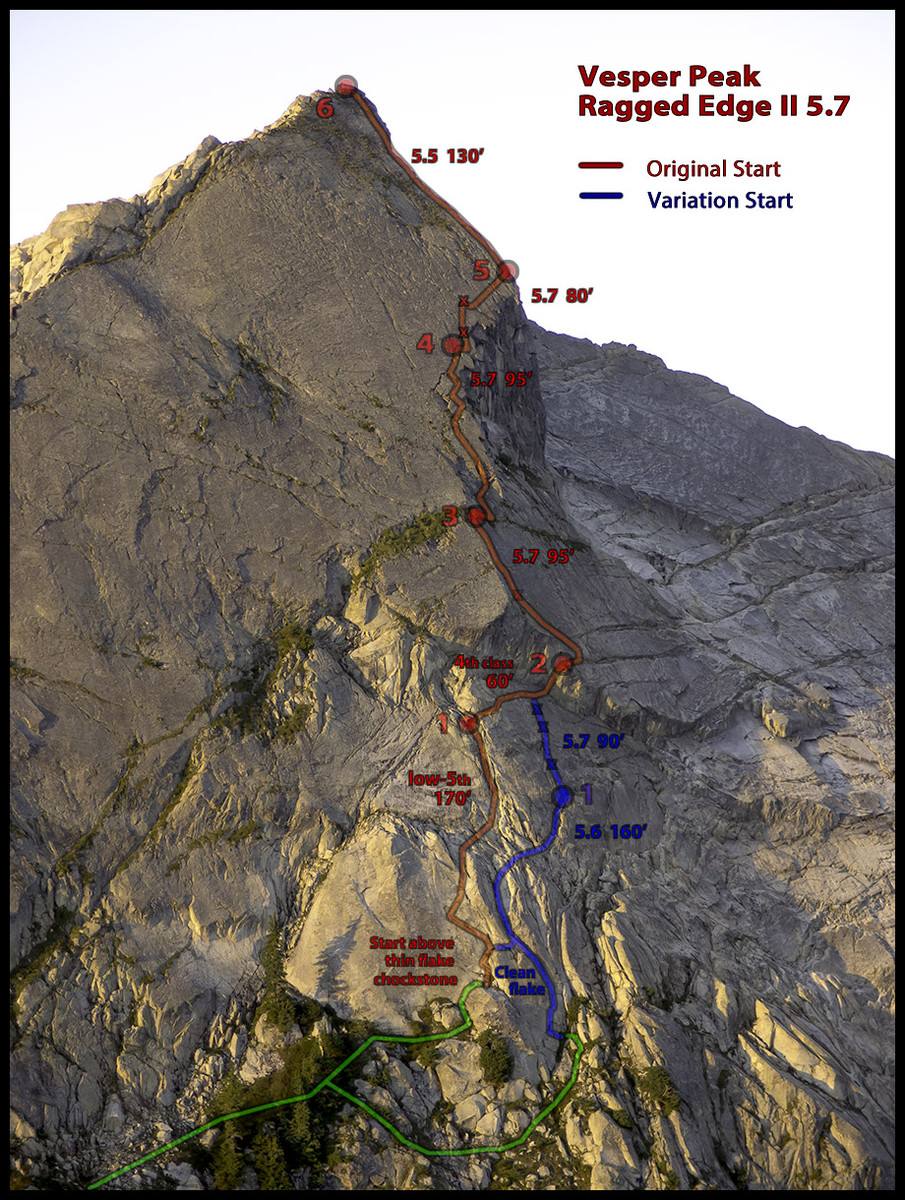 Mount Stuart Climb Project Route Vesper Peak Ragged Edge/North Face